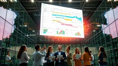Professionals discovering hidden Excel shortcuts in a modern data center