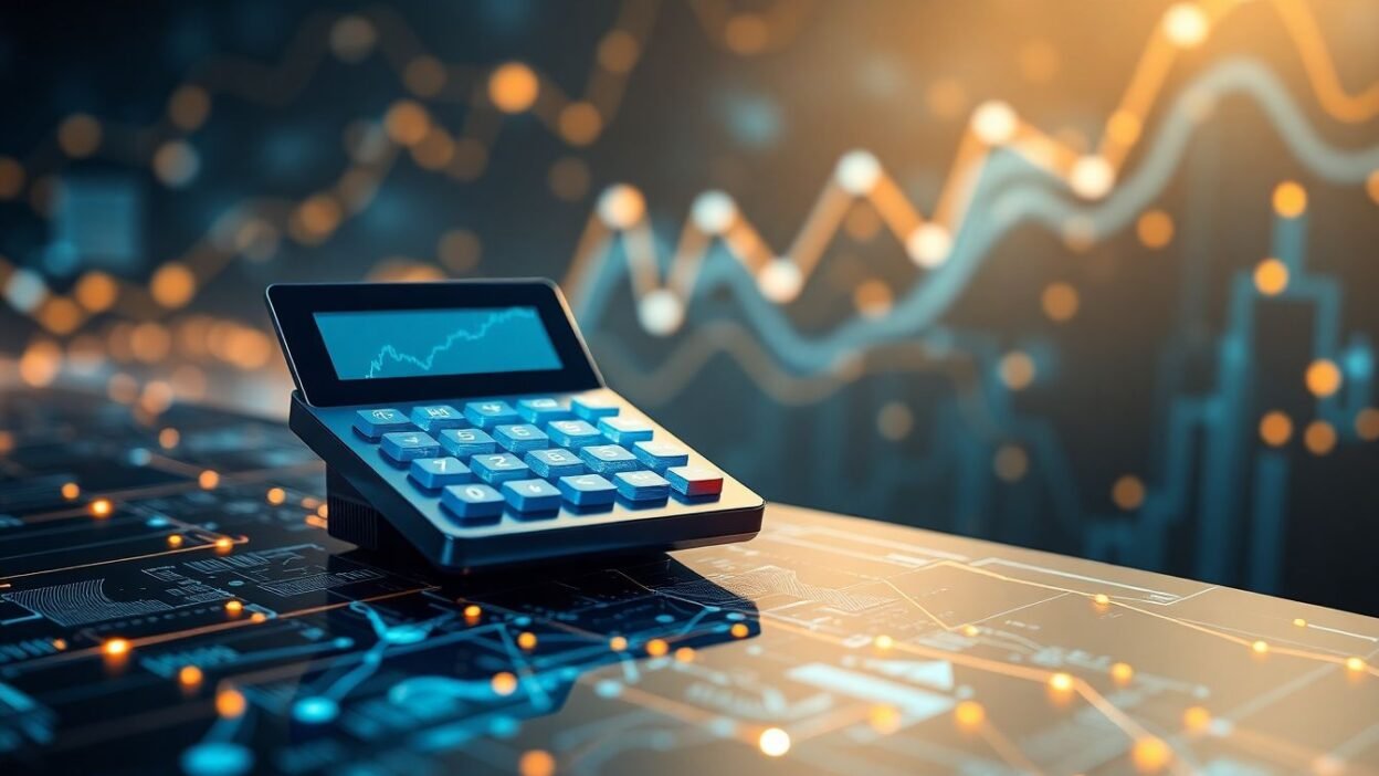 Abstract visual representing an advanced multi-buy stock average calculation tool