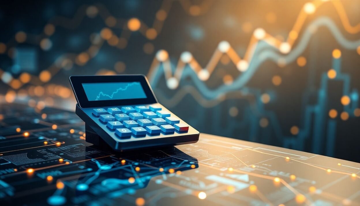 Abstract visual representing an advanced multi-buy stock average calculation tool