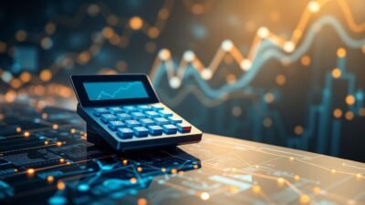 Abstract visual representing an advanced multi-buy stock average calculation tool