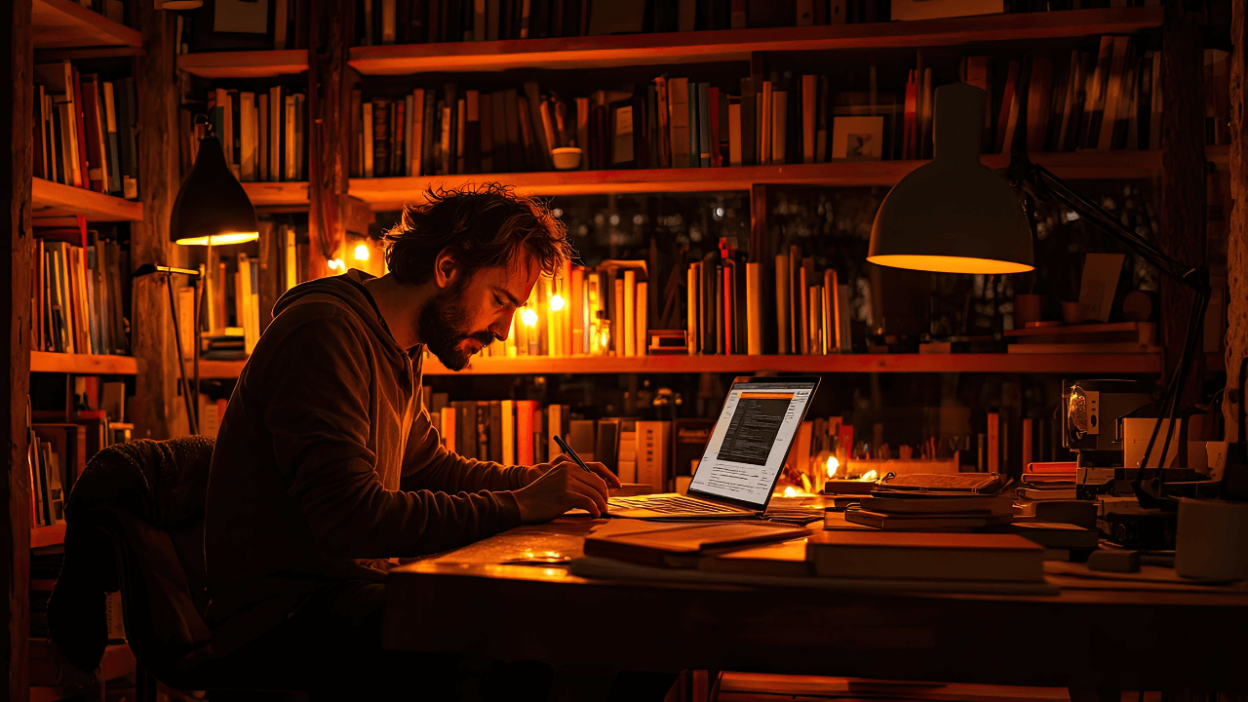 Student studying at a desk while planning focused study time using a study plan tracker